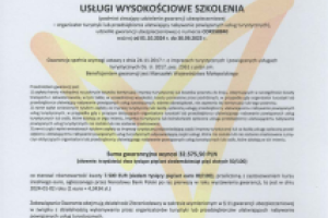 Wpis do Centralne Ewidencji Organizatorów Turystyki i Przedsiębiorców Ułatwiających Nabywanie Powiązanych Usług Turystycznych.